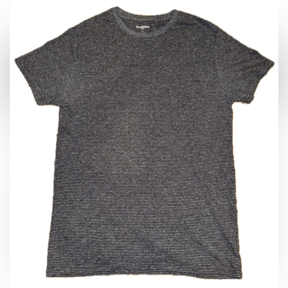 Goodfellow & Co. Grey and Black Striped Standard Fit T-Shirt – Size M